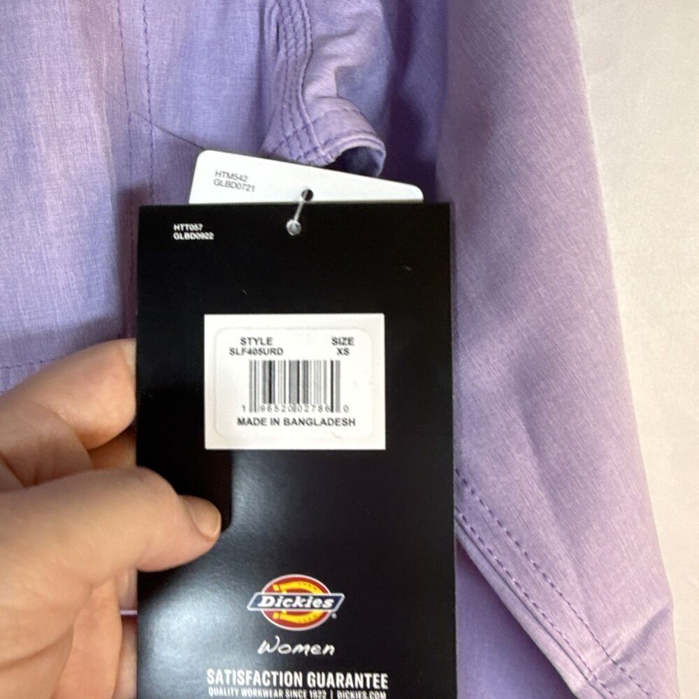 Dickies Temp IQ Women's Cooling Utility Long Sleeve Shirt Purple Snap Size XS - Picture 8 of 16